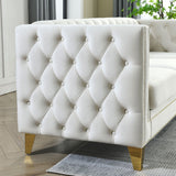 European Design Chesterfield Velvet Sofa L-Shaped Sectional Couch, 5-Seater Corner Sofas