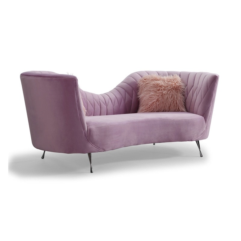 Eva Blush Velvet Sofa