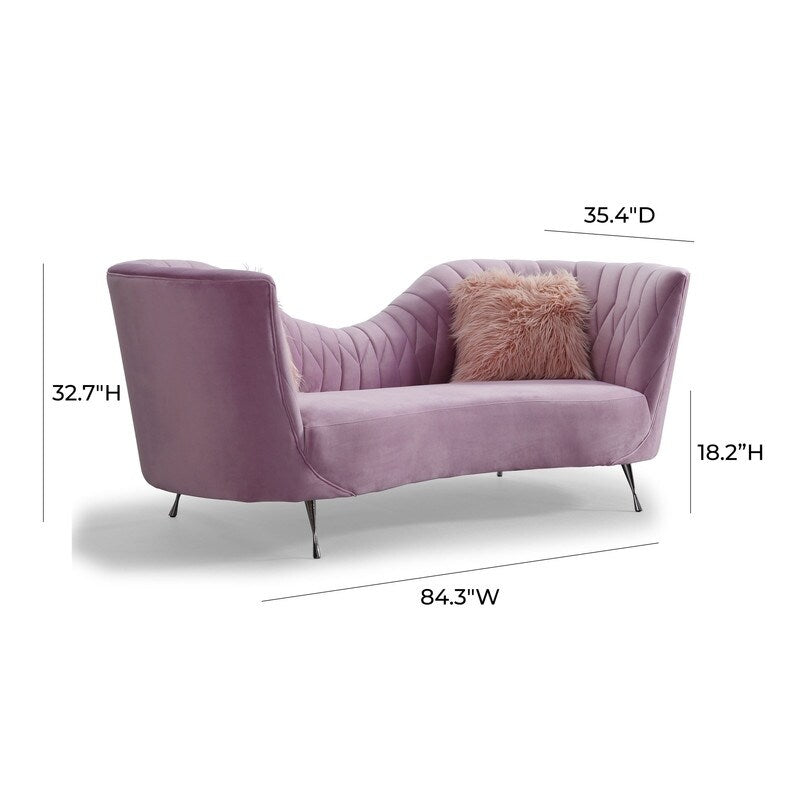 Eva Blush Velvet Sofa