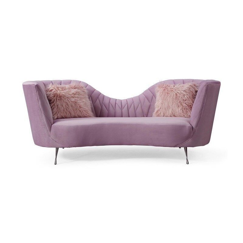 Eva Blush Velvet Sofa