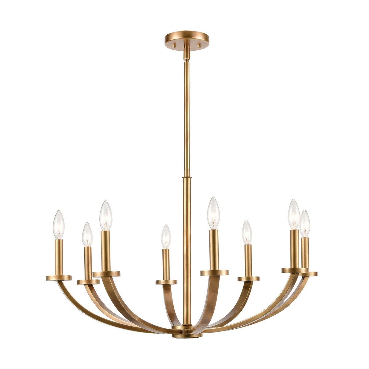 Eva Home New Haven Eight Light Chandelier Erindale Natural Brass - Exact Size