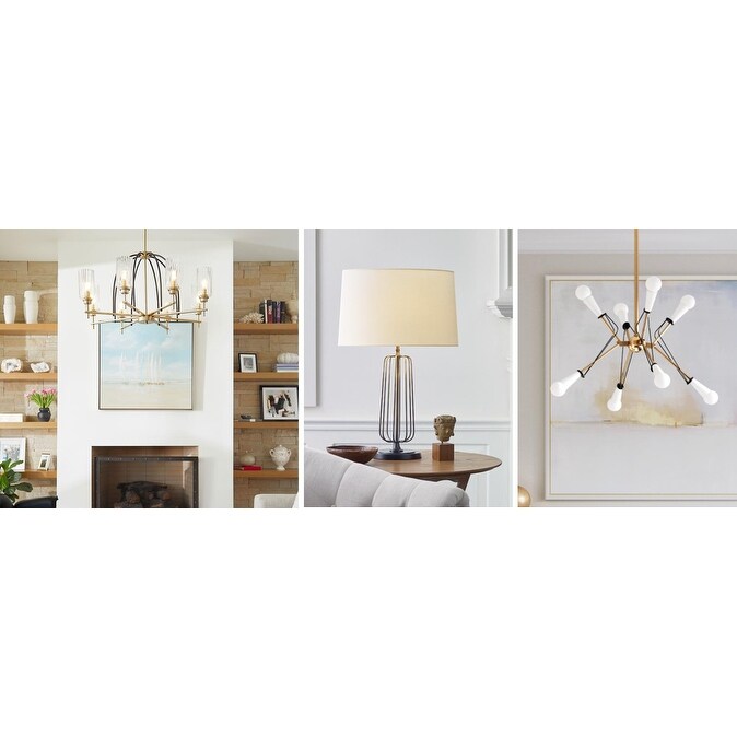 Eva Home New Haven Eight Light Chandelier Erindale Natural Brass - Exact Size
