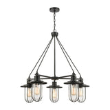 Eva Home New Haven Five Light Chandelier Lakeshore Drive Matte Black - Exact Size