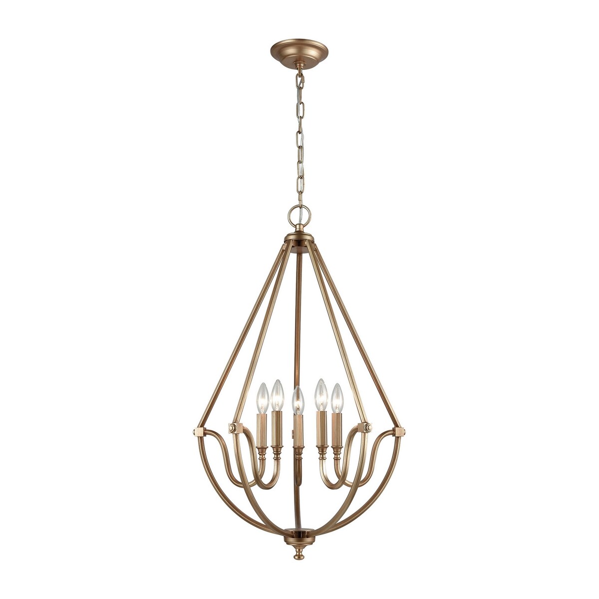 Eva Home New Haven Five Light Chandelier Stanton Matte Gold - Exact Size