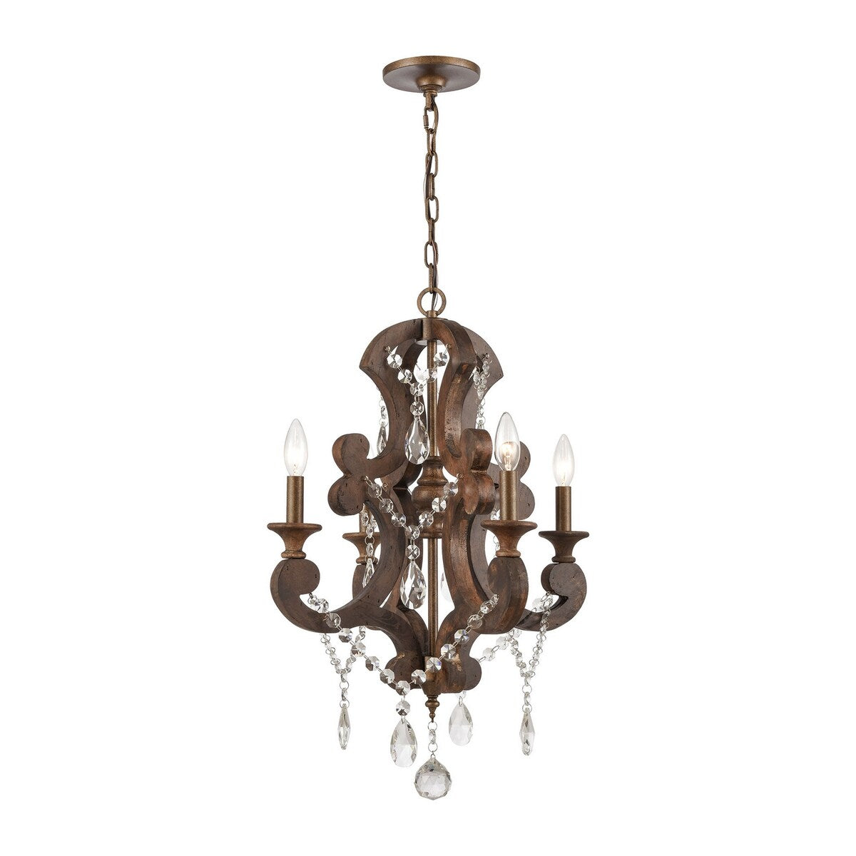 Eva Home New Haven Four Light Chandelier San Sebastian Spanish Antique - Exact Size