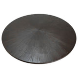 Evan 63-inch Round Oak Pedestal Dining Table Finished in Rich Espresso Brown