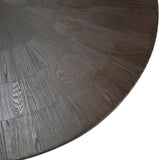Evan 63-inch Round Oak Pedestal Dining Table Finished in Rich Espresso Brown