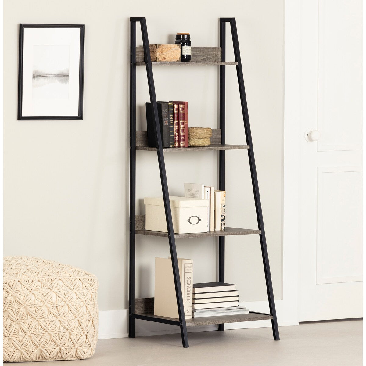 Evane 4 Fixed Shelves - Shelving Unit Ash Oak