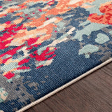 Evangeline Navy & Red Modern Area Rug - 5'3" x 7'6"