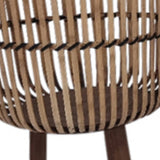 Evans Basket Design Bamboo Tripod Planters, Set of 3, Warm Brown Finish