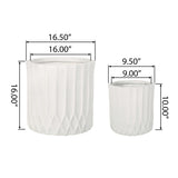 Evans Outdoor Cast Stone Outdoor Small and Large Planter Set by Christopher Knight Home