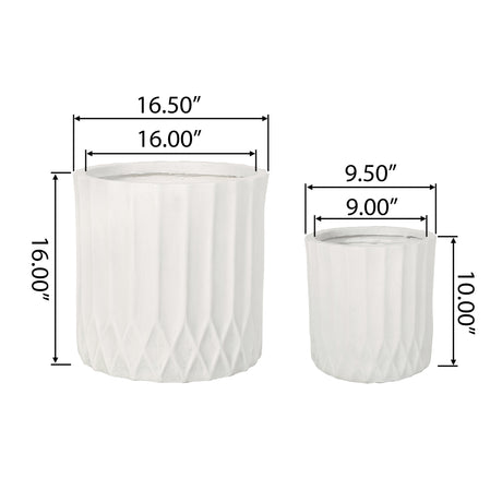 Evans Outdoor Cast Stone Outdoor Small and Large Planter Set by Christopher Knight Home
