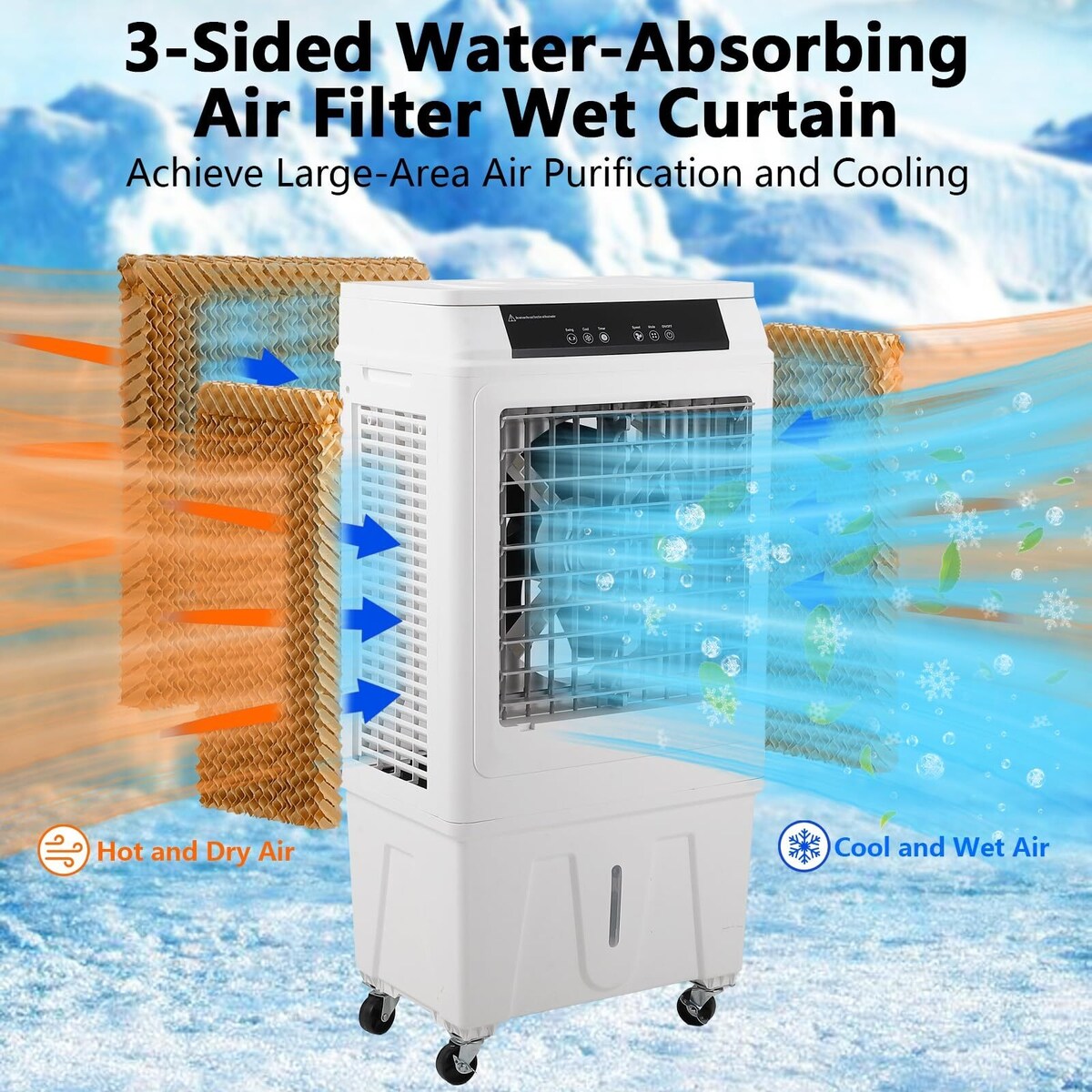 Evaporative Air Cooler, 3000CFM Swamp Cooler