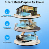 Evaporative Air Cooler, 3000CFM Swamp Cooler