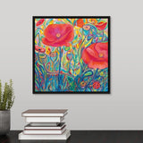 "Poppy Ambrosia" Black Float Frame Canvas Art
