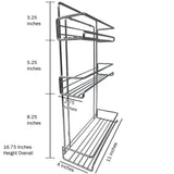Evelots Spice Rack-3 Tier-Small/Tall Containers-Door/Wall Mounted-Up/18 Bottles - Single unit