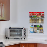Evelots Spice Rack-3 Tier-Small/Tall Containers-Door/Wall Mounted-Up/18 Bottles - Single unit