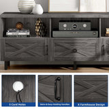 Evelynn Mid-Century Wood 65" TV Stand Console with Storage Cabinet