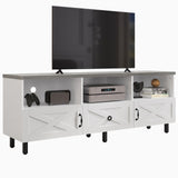 Evelynn Mid-Century Wood 65" TV Stand Console with Storage Cabinet