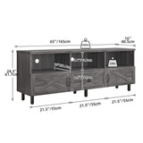 Evelynn Mid-Century Wood 65" TV Stand Console with Storage Cabinet