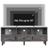 Evelynn Mid-Century Wood 65" TV Stand Console with Storage Cabinet