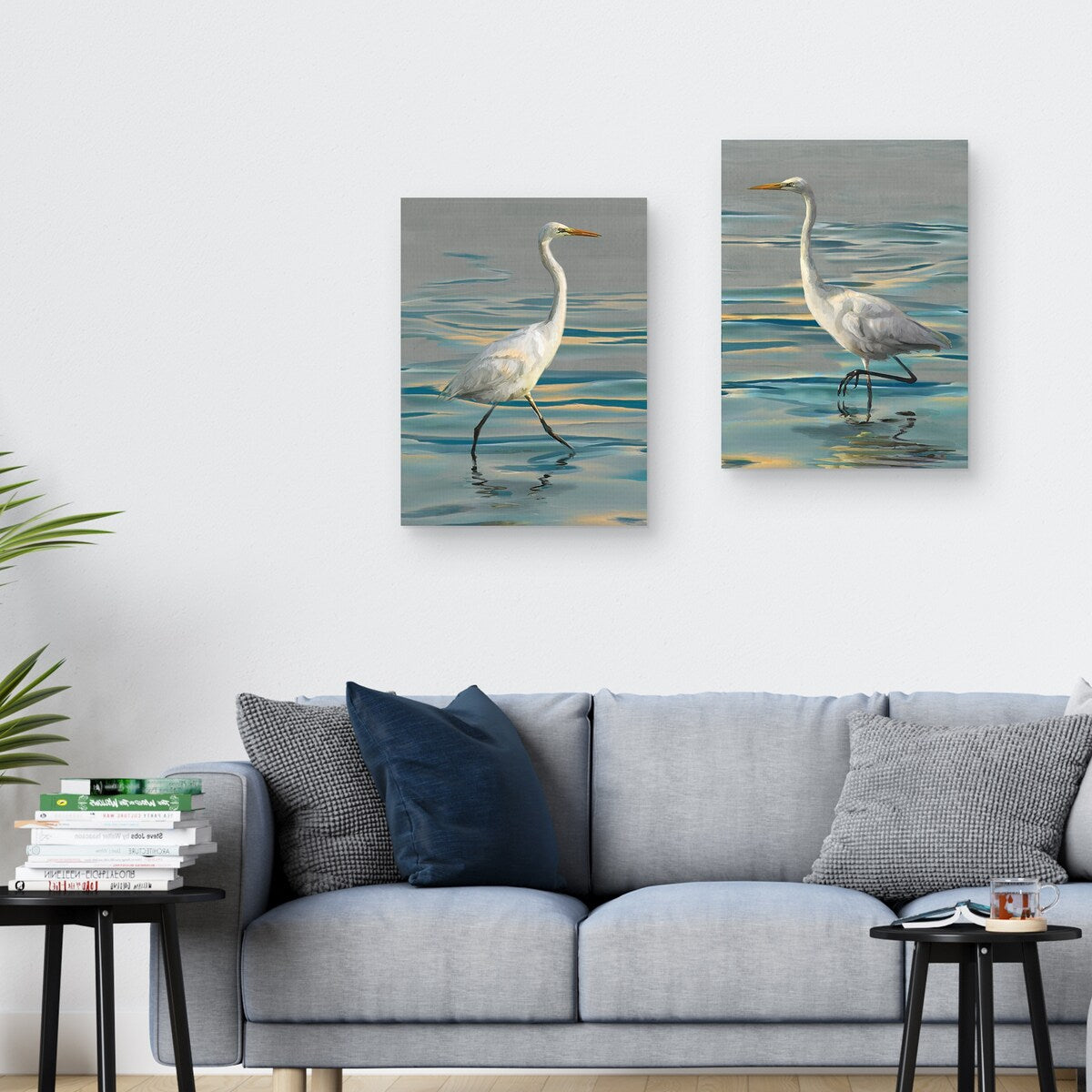 Evening Egret I, Evening Egret II by Studio Arts Canvas Art Prints