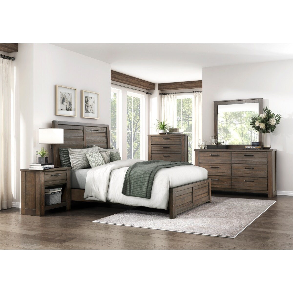 Everdeen Dark Brown Panel Bed