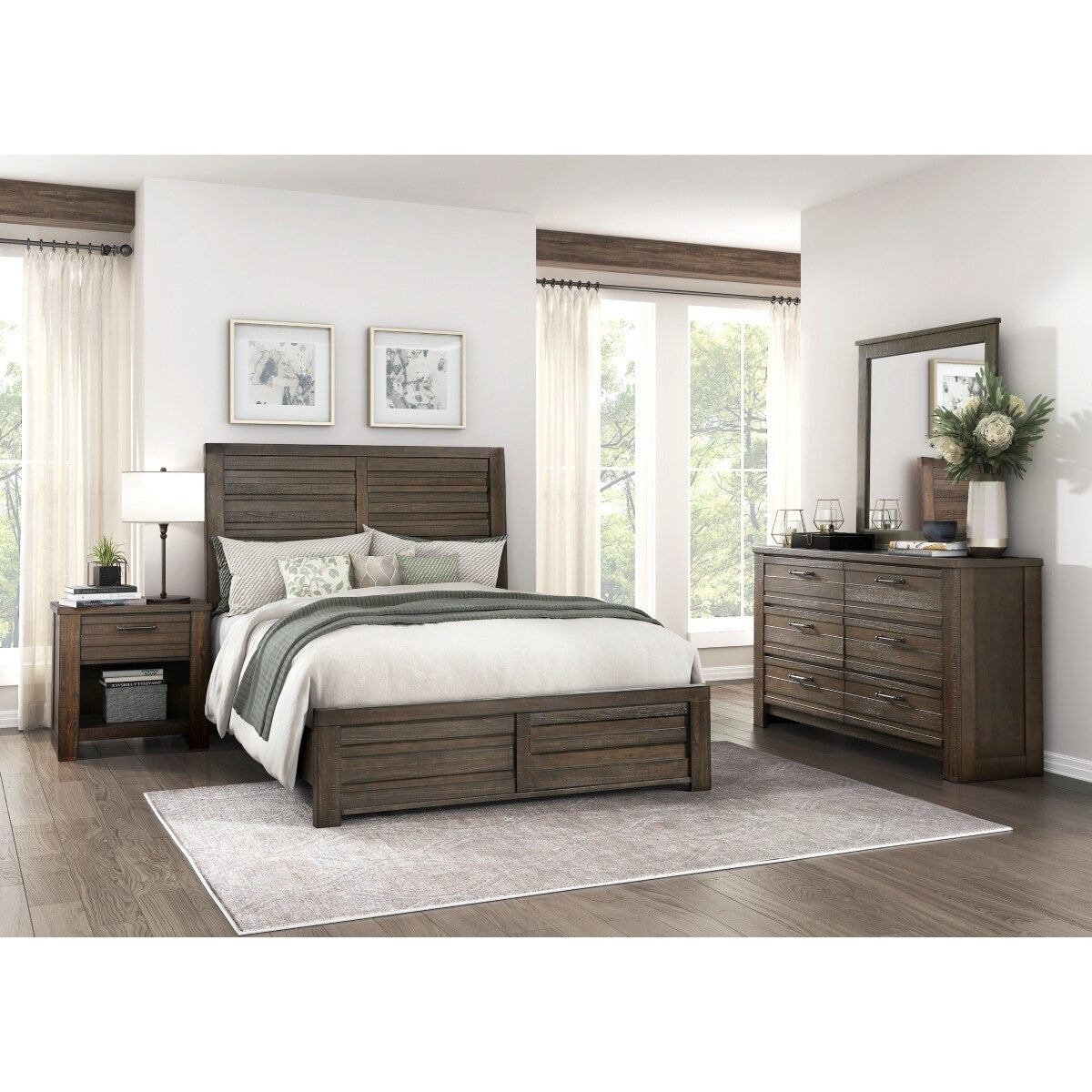 Everdeen Dark Brown Panel Bed