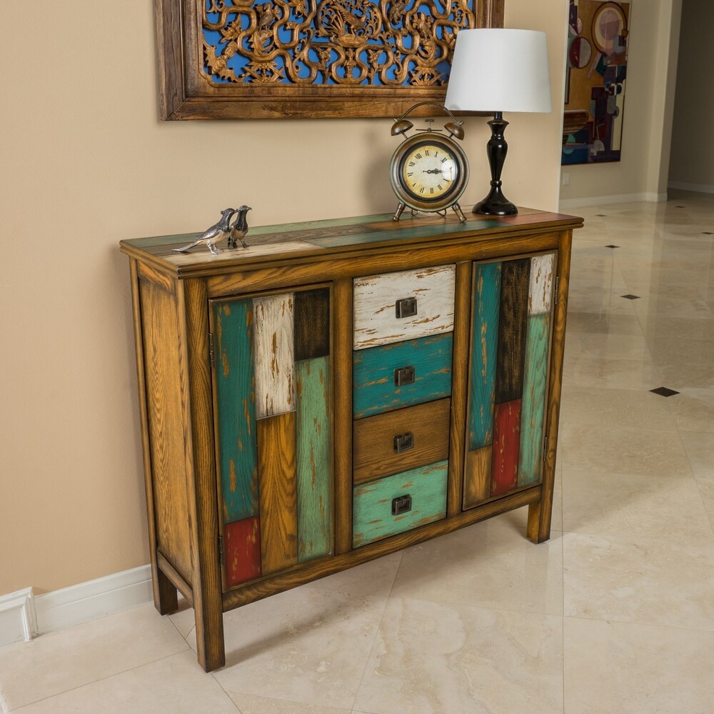 Everest Distressed 4 Drawer 2 Door Cabinet by Christopher Knight Home