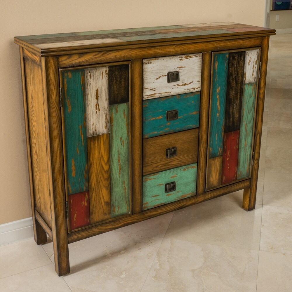 Everest Distressed 4 Drawer 2 Door Cabinet by Christopher Knight Home