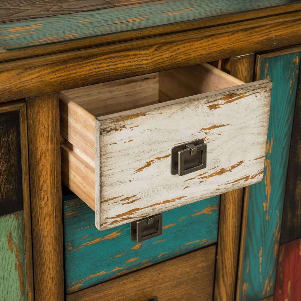Everest Distressed 4 Drawer 2 Door Cabinet by Christopher Knight Home