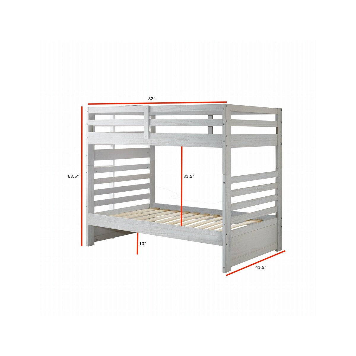Everest Twin-over-Twin Solid Wood Bunk Bed with Ladder