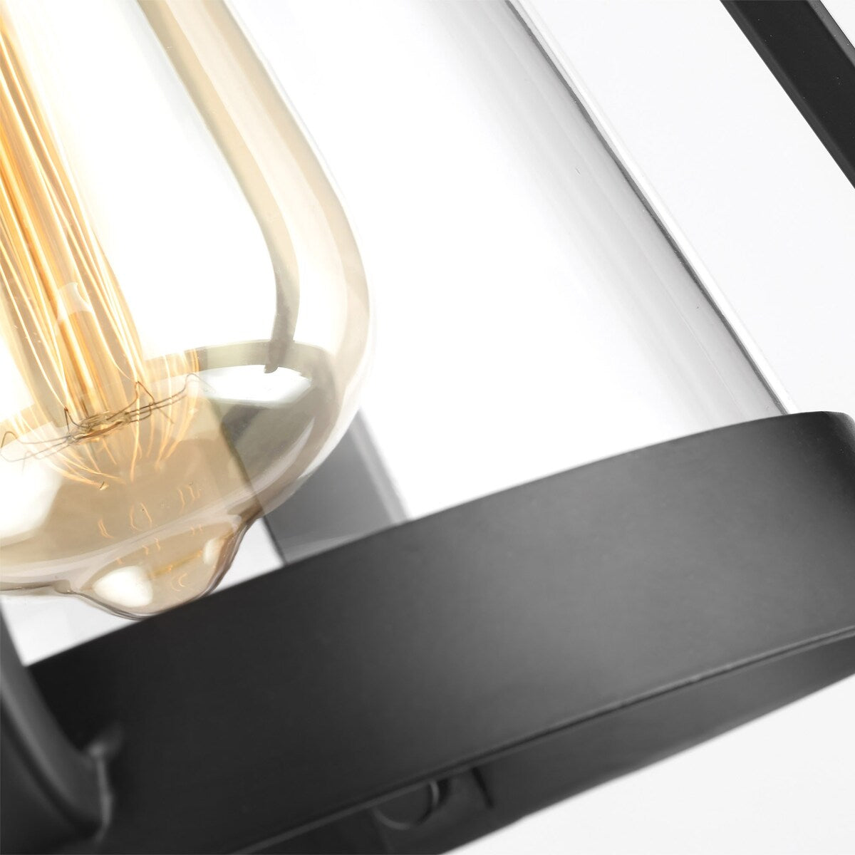 Everett 1 Light Small Wall Sconce Matte Black with Clear Glass