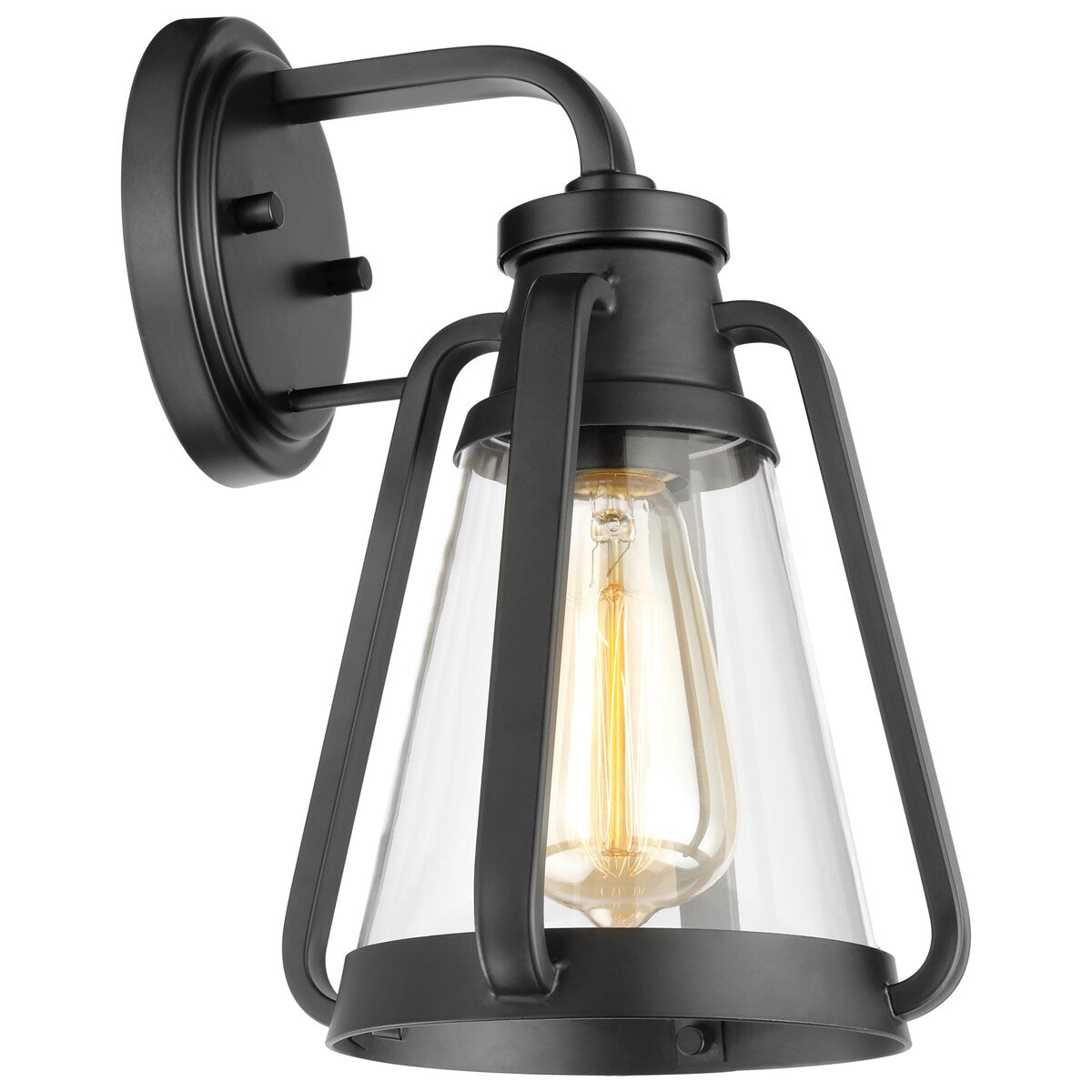 Everett 1 Light Small Wall Sconce Matte Black with Clear Glass