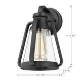 Everett 1 Light Small Wall Sconce Matte Black with Clear Glass