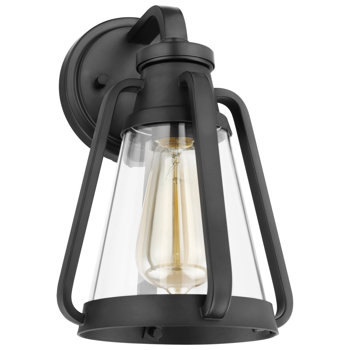 Everett 1 Light Small Wall Sconce Matte Black with Clear Glass
