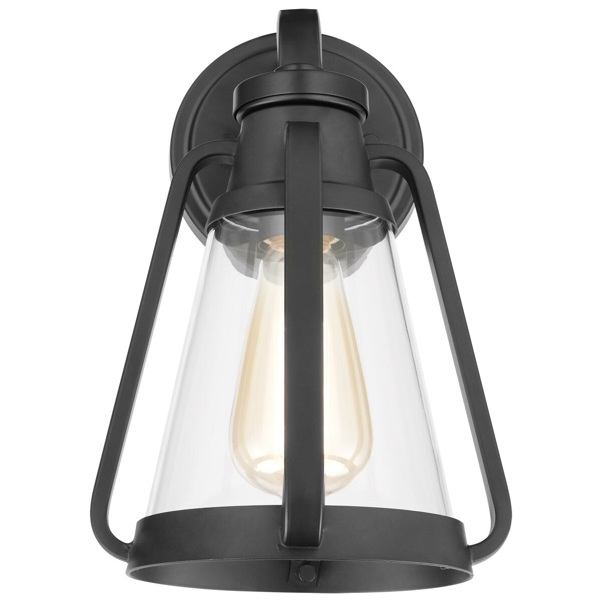 Everett 1 Light Small Wall Sconce Matte Black with Clear Glass