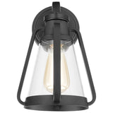 Everett 1 Light Small Wall Sconce Matte Black with Clear Glass
