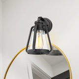 Everett 1 Light Small Wall Sconce Matte Black with Clear Glass