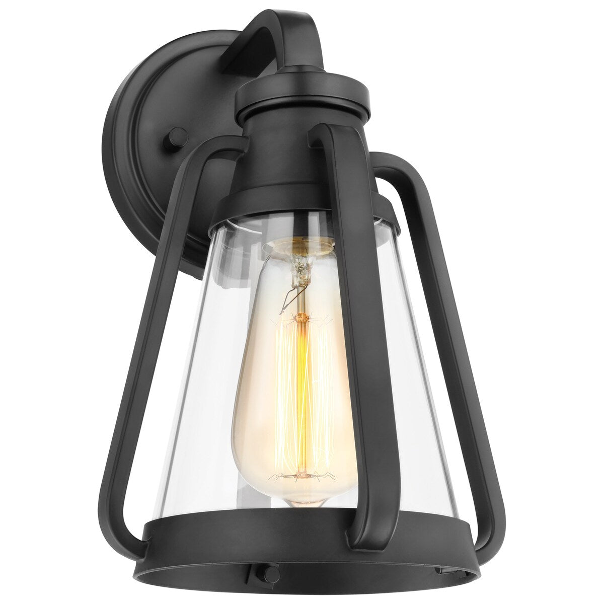Everett 1 Light Small Wall Sconce Matte Black with Clear Glass