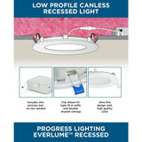 Everlume Collection 4 in. Satin White LED Low Profile Canless Recessed Downlight - 4.72 in x 4.72 in x 1.13 in