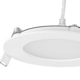 Everlume Collection 4 in. Satin White LED Low Profile Canless Recessed Downlight - 4.72 in x 4.72 in x 1.13 in