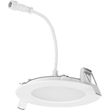 Everlume Collection 4 in. Satin White LED Low Profile Canless Recessed Downlight - 4.72 in x 4.72 in x 1.13 in
