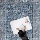 Everwash Callaghan Edith Distressed Vintage Machine Washable Area Rug
