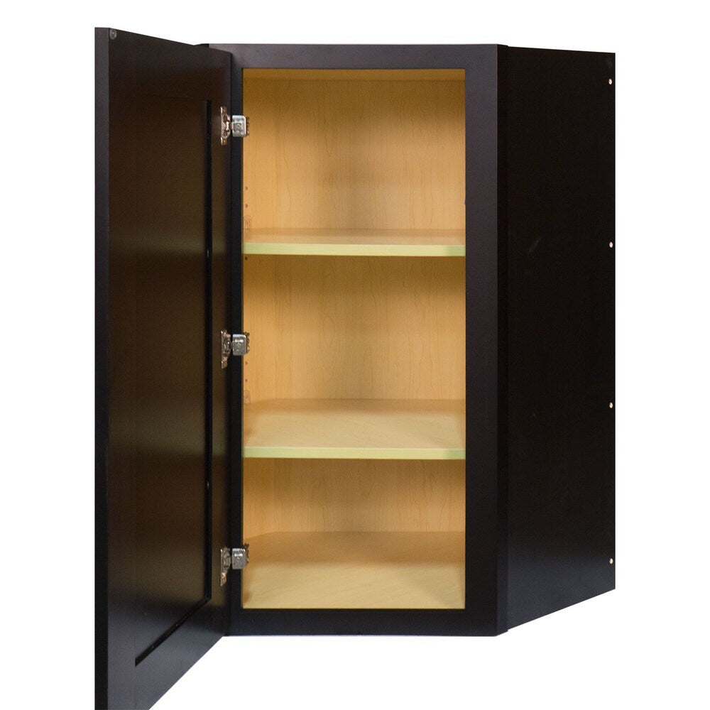 Everyday Cabinets 24-inch Dark Espresso Shaker Diagonal Corner Wall Cabinet