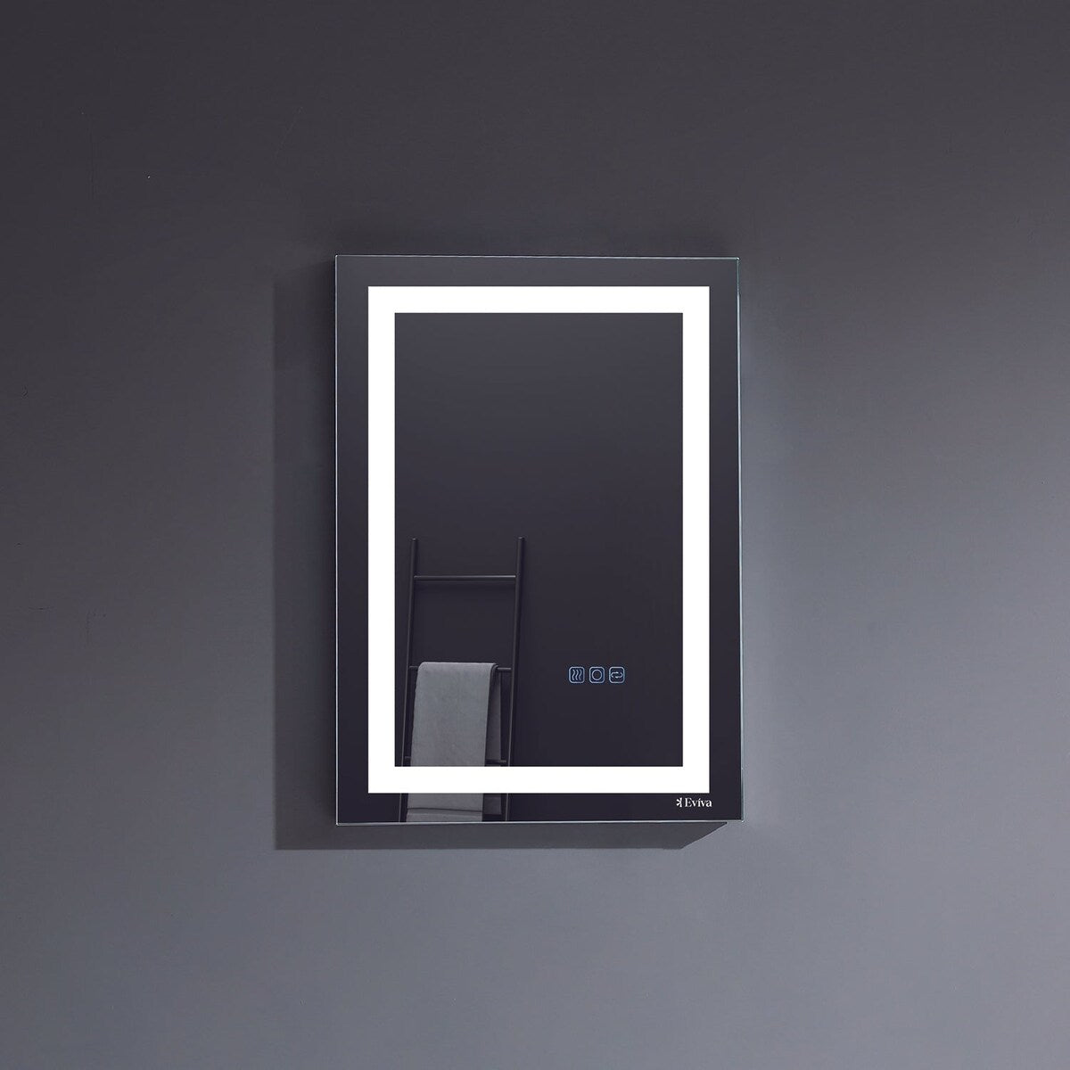 Eviva EVMR52-20X28-LED Deco Piece Wall Mounted Lighted Bathroom Vanity, Backlit LED Mirror with Frame Lights - 20