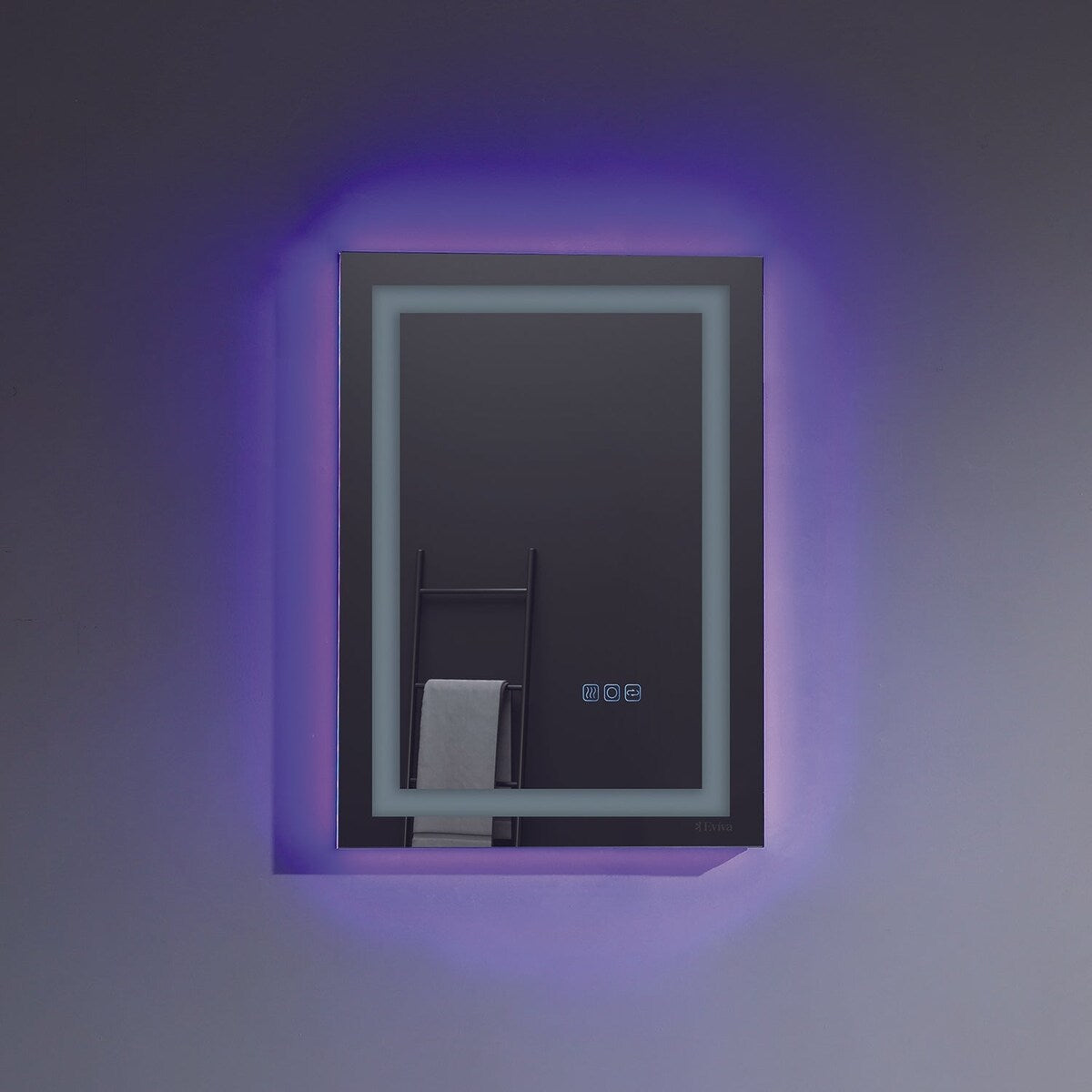 Eviva EVMR52-20X28-LED Deco Piece Wall Mounted Lighted Bathroom Vanity, Backlit LED Mirror with Frame Lights - 20