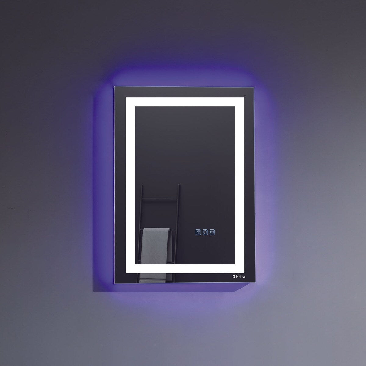 Eviva EVMR52-20X28-LED Deco Piece Wall Mounted Lighted Bathroom Vanity, Backlit LED Mirror with Frame Lights - 20