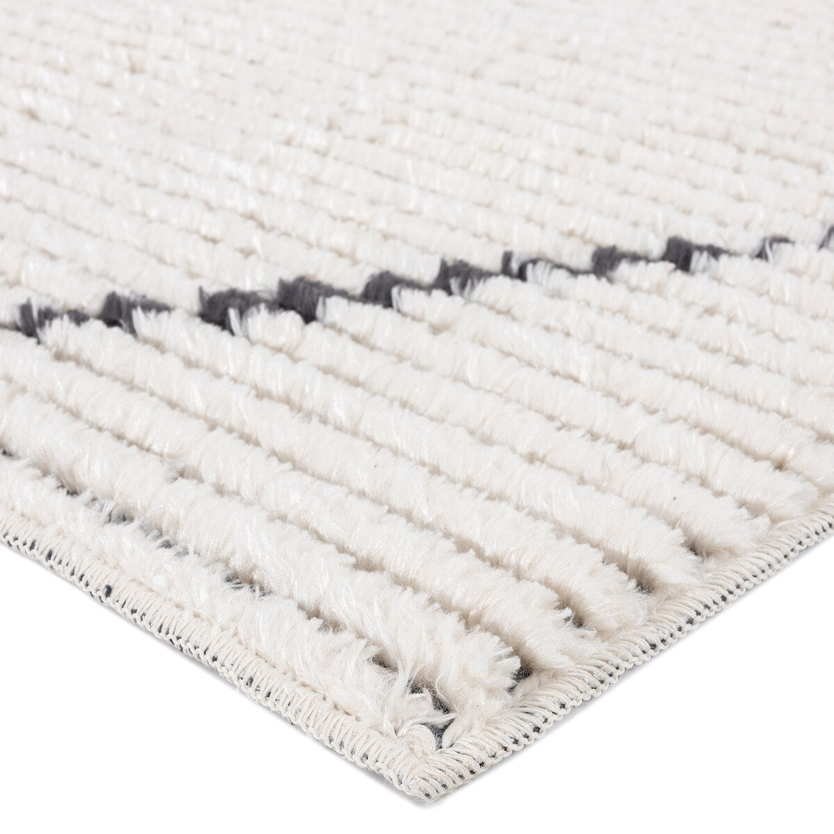 Evolution Pepita Modern Shaggy Moroccan Polyester Area Rug
