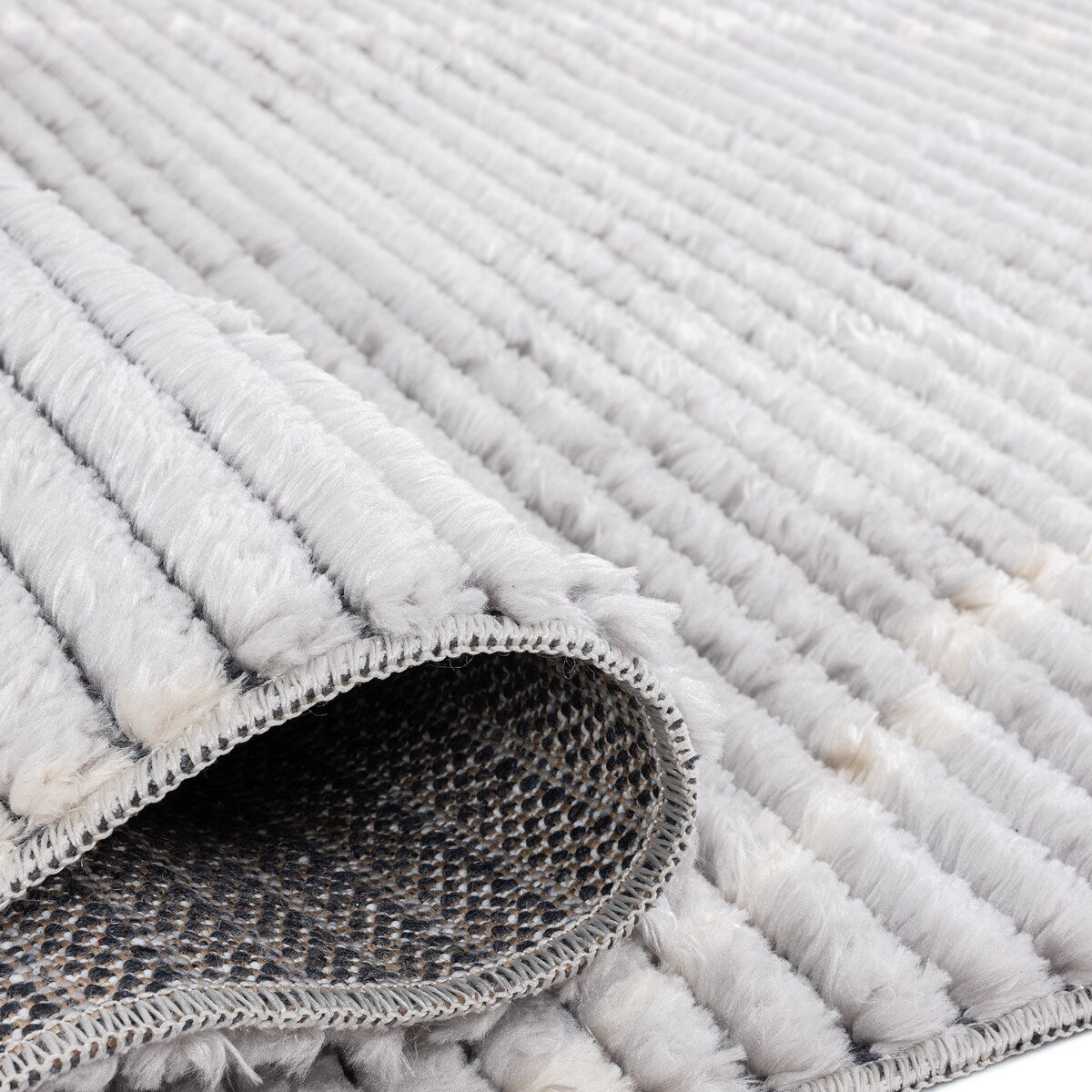 Evolution Pepita Modern Shaggy Moroccan Polyester Area Rug